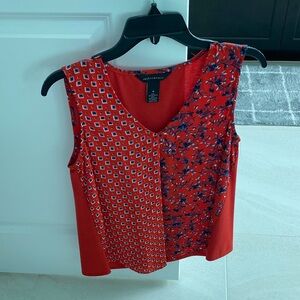 Investments Red and Blue Patterned Tank Top